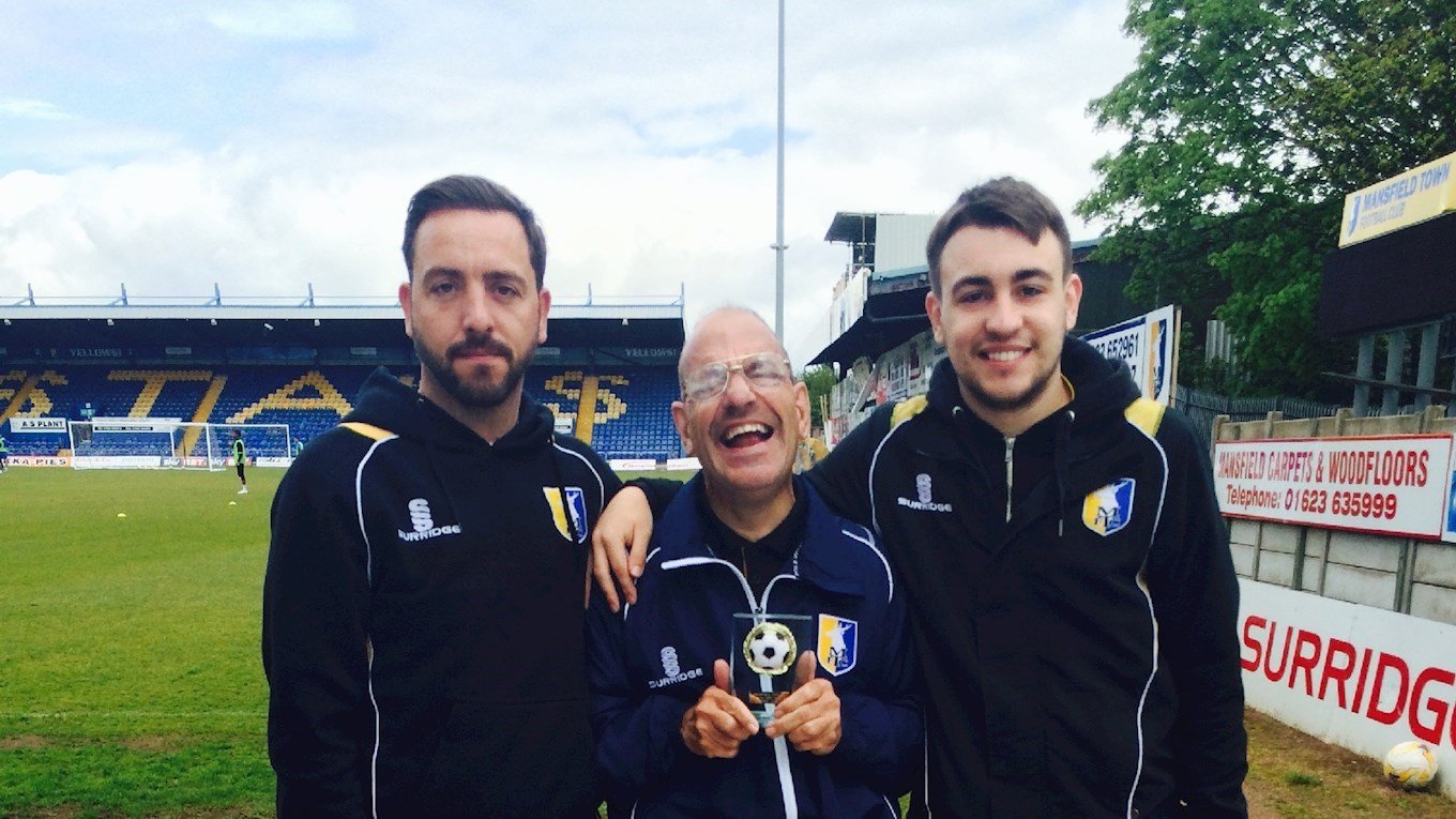 Head groundsman Michael Merriman (left) with Chris Wood (centre) and assistant groundsman Scott Merriman